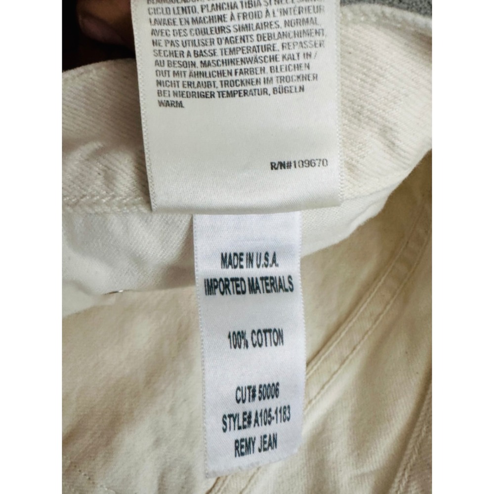 AGOLDE Remy Jean Off White High Rise‎ Straight Leg Denim Ivory Size 31 - Picture 8 of 8